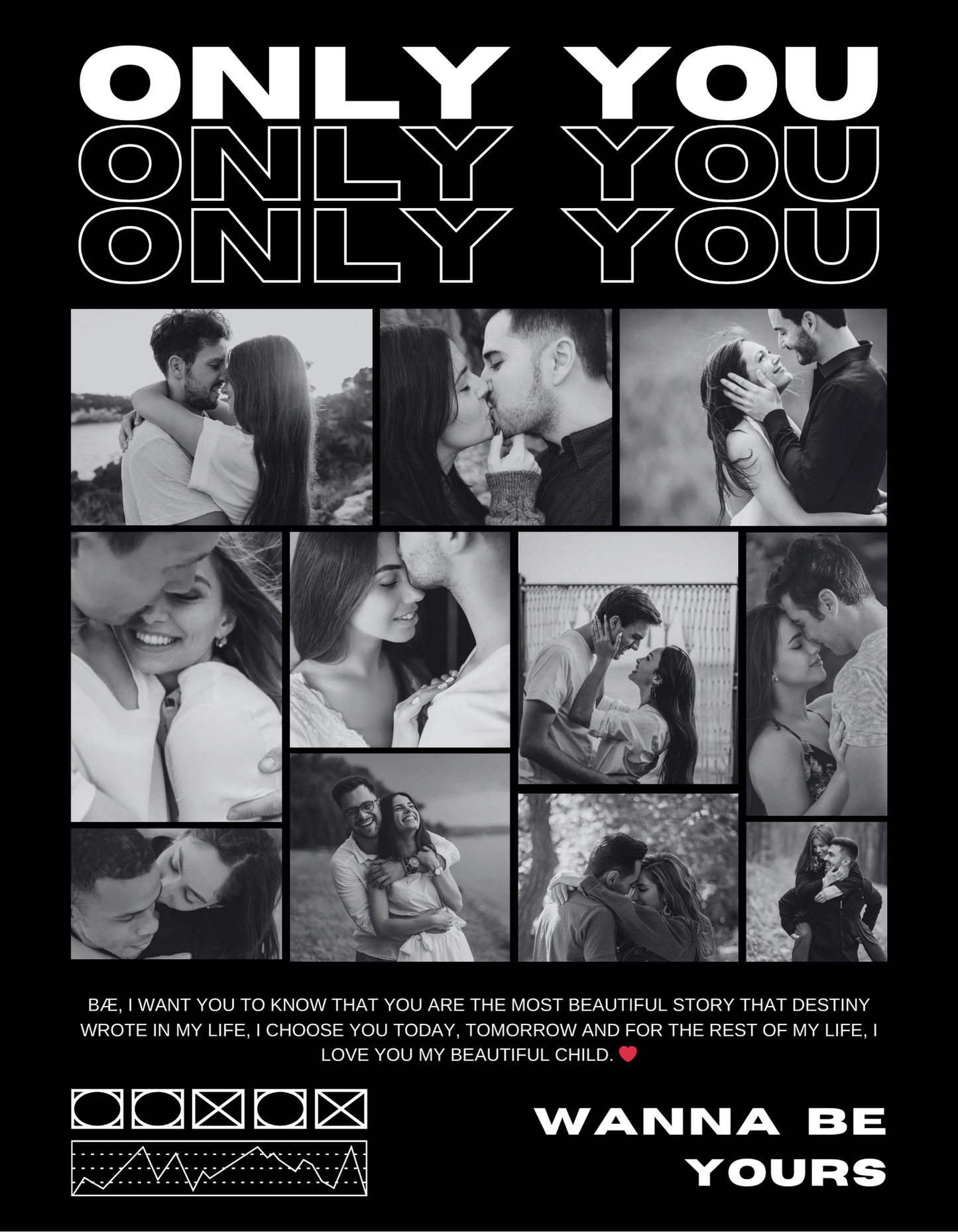 Plantillas "Only You" para Enamorados - Editables en Canva, Personalizables y Únicas